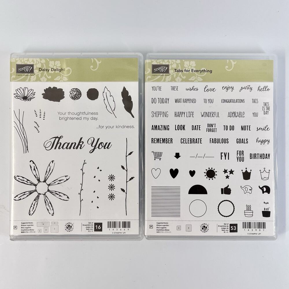 Stampin' Up! Photopolymer Stamps Lot DAISY DELIGHT & TABS FOR EVERYTHING New